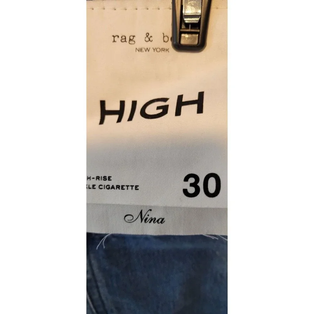 Rag and bone jeans womens nina ankle cigarrete high rise size 30